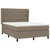 Vidaxl Box spring postelja z vzmetnico taupe 140x200 cm blago