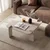 Hanah Home klub sto Marais, 117 cm, travertin