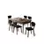 HANAH HOME Rasklopivi trpezarijski sto i stolice (7 delova) Exve Baroque Black