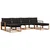 Set vanjskih sofa 6 kom. Prirodna i crna