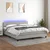 vidaXL Box spring postelja z vzmetnico LED sv. siva 160x200 cm blago