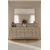 Hanah Home komoda Moka 150, 150 cm, bela / travertin / srebrna