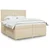 Vidaxl Box spring postelja z vzmetnico krem 200x200 cm blago