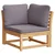 Kutna vrtna sofa s jastucima 73x73x65 cm masivno drvo bagrema