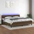 Vidaxl Box spring postelja z vzmetnico LED temno rjava 200x200cm blago