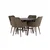 Venture Design Jedilna miza in stol komplet okrogla miza 100x75 cm rjava