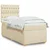 Vidaxl Box spring postelja z vzmetnico krem 80x200 cm blago