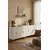 Hanah Home komoda Ayshe 180, 180 cm, bela / travertin / srebrna