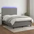 Vidaxl Box spring postelja z vzmetnico LED temno siva 140x200 cm blago