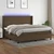Vidaxl Box spring postelja z vzmetnico LED temno rjava 200x200cm blago