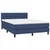 Vidaxl Box spring postelja z vzmetnico LED modra 140x190 cm blago
