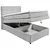 MID.YOU POSTELJA BOXSPRING 120 cm x 200 cm , srebrne barve
