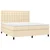 vidaXL vidaXL Box spring postelja z vzmetnico krem 160x200 cm blago, (20892937)