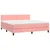 Vidaxl Box spring postelja z vzmetnico roza 180x200 cm žamet