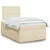 Vidaxl Box spring postelja z vzmetnico krem 120x200 cm blago