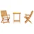 Vidaxl Zložljiv bistro set 3 szt. Rjava Masiven les akacije