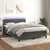 vidaXL Box spring postelja z vzmetnico LED temno siva 140x190 cm žamet