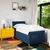 Vidaxl Box spring postelja z vzmetnico modra 90x200 cm blago