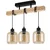 Brilagi - Plafonski luster WOOD GLASS 3xE27/60W/230V borovina/crna/dimljeno braon