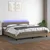 Vidaxl Box spring postelja z vzmetnico LED taupe 200x200 cm blago