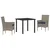 Set stola i stolica 3 pcs Siva i tamnoplava PE ratan