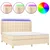 Krevet box spring s madracem LED krem 200x200 cm od tkanine