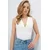 Trend Alacati Stili Ženska bluza bez rukava Alc-X13784, V-izrez, Bela