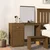 Vidaxl Toaletna mizica medeno rjava 95x50x134 cm trdna borovina
