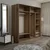 Hanah Home Garderober Kale-3179, 180x190x52 cm, Hrast-beli