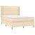 Krevet box spring s madracem LED krem 140x200 cm od tkanine