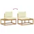 Set vanjskih sofa s jastukom 3 pcs Bijela i krem Poliester