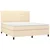 Vidaxl Box spring postelja z vzmetnico krem 160x200 cm blago