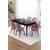 Hanah Home trpezarijski set Pir, sto i 6 stolica, ploča u dekoru crnog mermera, roze tkanina Babyface