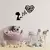 Wallity Zidna dekoracija Birds Woman Heart-465, 63x50cm, Crna