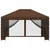Vidaxl Vrtni gazebo s stranskimi stenami 4 x 3 m Rjava