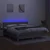 Vidaxl Box spring postelja z vzmetnico LED sv. siva 160x200 cm blago
