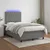 vidaXL Box spring postelja z vzmetnico LED temno siva 120x190 cm blago
