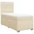 Vidaxl Box spring postelja z vzmetnico krem 80x200 cm blago
