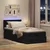 Otomanski krevet s madracem i LED crna 80x200cm tkanina