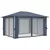 vidaXL Paviljon z zaveso in lučkami 400x300 cm antraciten aluminij