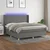 vidaXL Box spring postelja z vzmetnico LED temno siva 160x200 cm blago