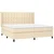 Vidaxl Box spring postelja z vzmetnico krem 200x200 cm blago
