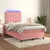 Vidaxl Box spring postelja z vzmetnico LED roza 120x190 cm žamet