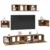 Set TV komoda Zidne 7 pcs Staro drvo Konstruirano drvo