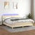Vidaxl Box spring postelja z vzmetnico LED krem 180x200 cm blago