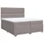 vidaXL Box spring postelja z vzmetnico taupe 200x200 cm blago, (21302330)