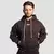 GymBeam Aura Hoodie Tee Brown