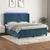 Vidaxl Box spring postelja z vzmetnico LED temno modra 180x200cm žamet