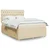 Vidaxl Box spring postelja z vzmetnico krem 140x190 cm blago