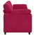 vidaXL Trosed kavč vinsko rdeč 220x77x82 cm žamet